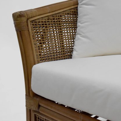 Cayman Rattan 2 Seat Sofa w Cream Cushions - Image 5