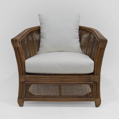 Cayman Rattan Armchair w Cream Cushions (Due 24/03/25) - Image 3