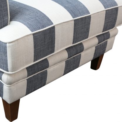 Bondi Armchair Denim & Cream Stripe - Image 4