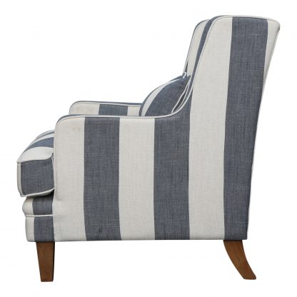 Bondi Armchair Denim & Cream Stripe - Image 3