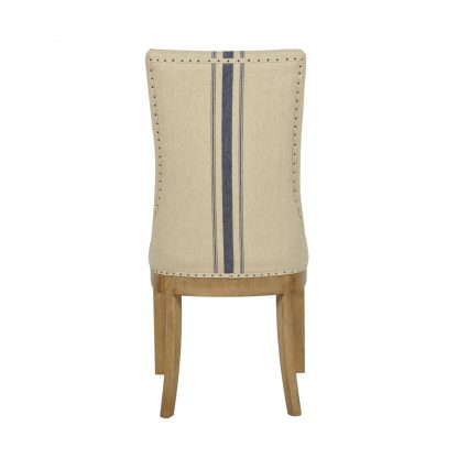 Oakwood Linen Dining Chair Blue Stripe - Image 3